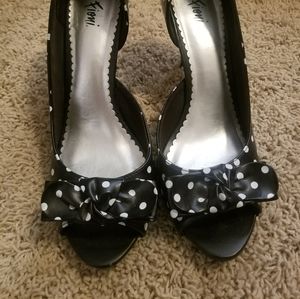Polka Dot Bow Heels